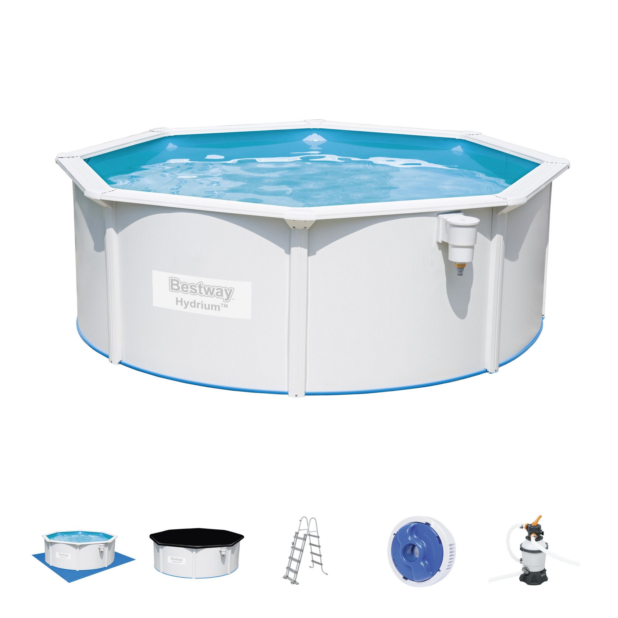 Bestway zwembad hydrium set (zandfilter) rond 366 - Afbeelding 7