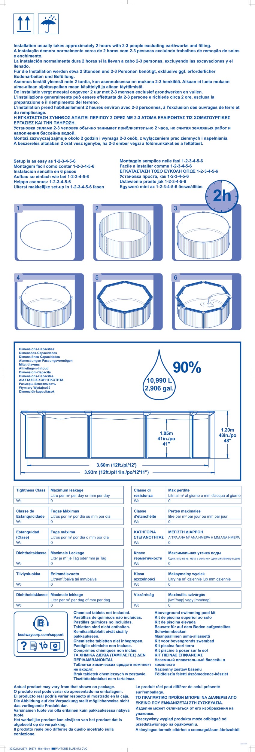 Bestway zwembad hydrium set (zandfilter) rond 366 - Afbeelding 8