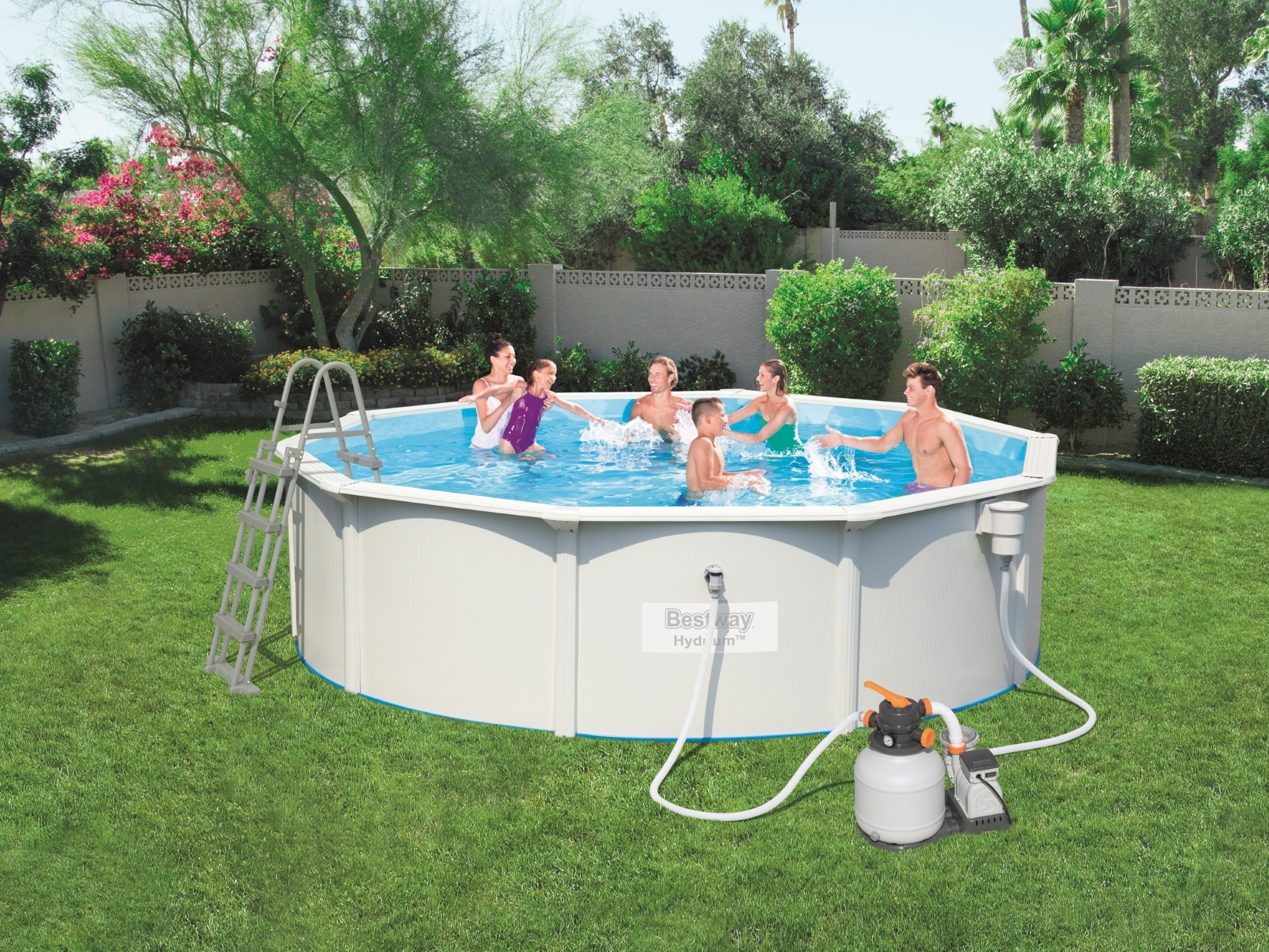 Bestway zwembad hydrium set (zandfilter) rond 457