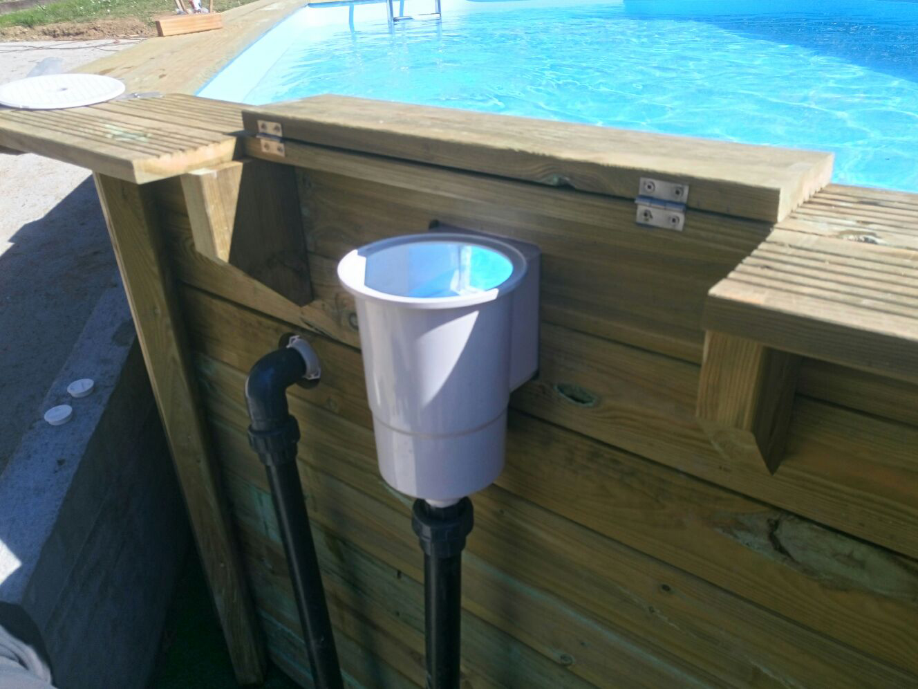 Gre zwembad normandie set grenen rond 500 - Afbeelding 4