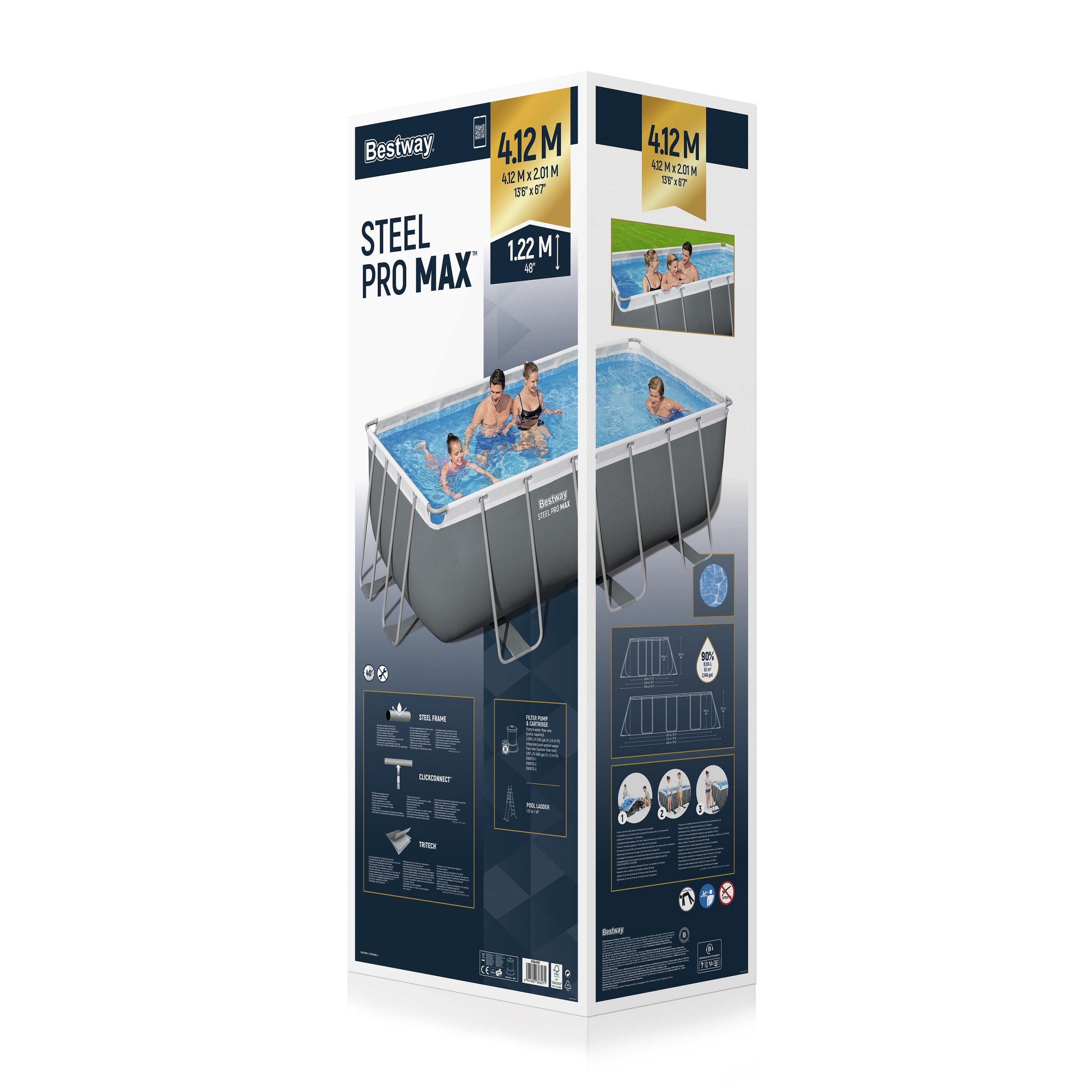 Bestway zwembad steel pro max set rechthoek 412 - Afbeelding 8