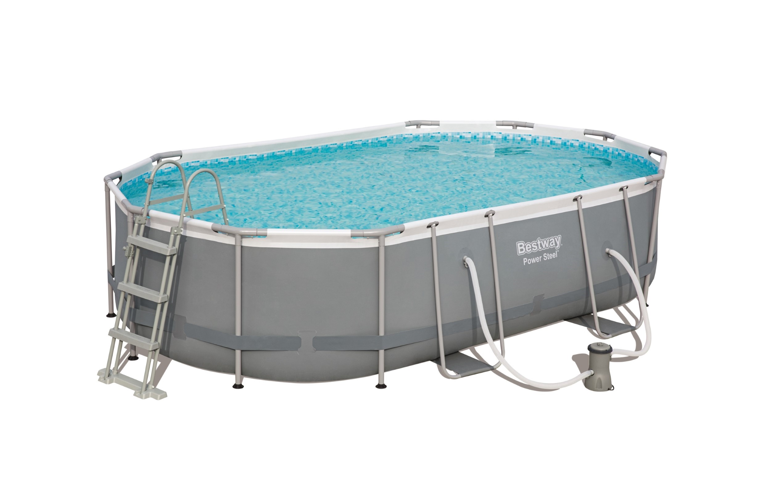 Bestway zwembad steel pro max set ovaal grijs 488 - Afbeelding 6