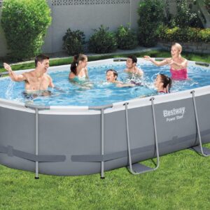 Bestway zwembad steel pro max set ovaal grijs 488