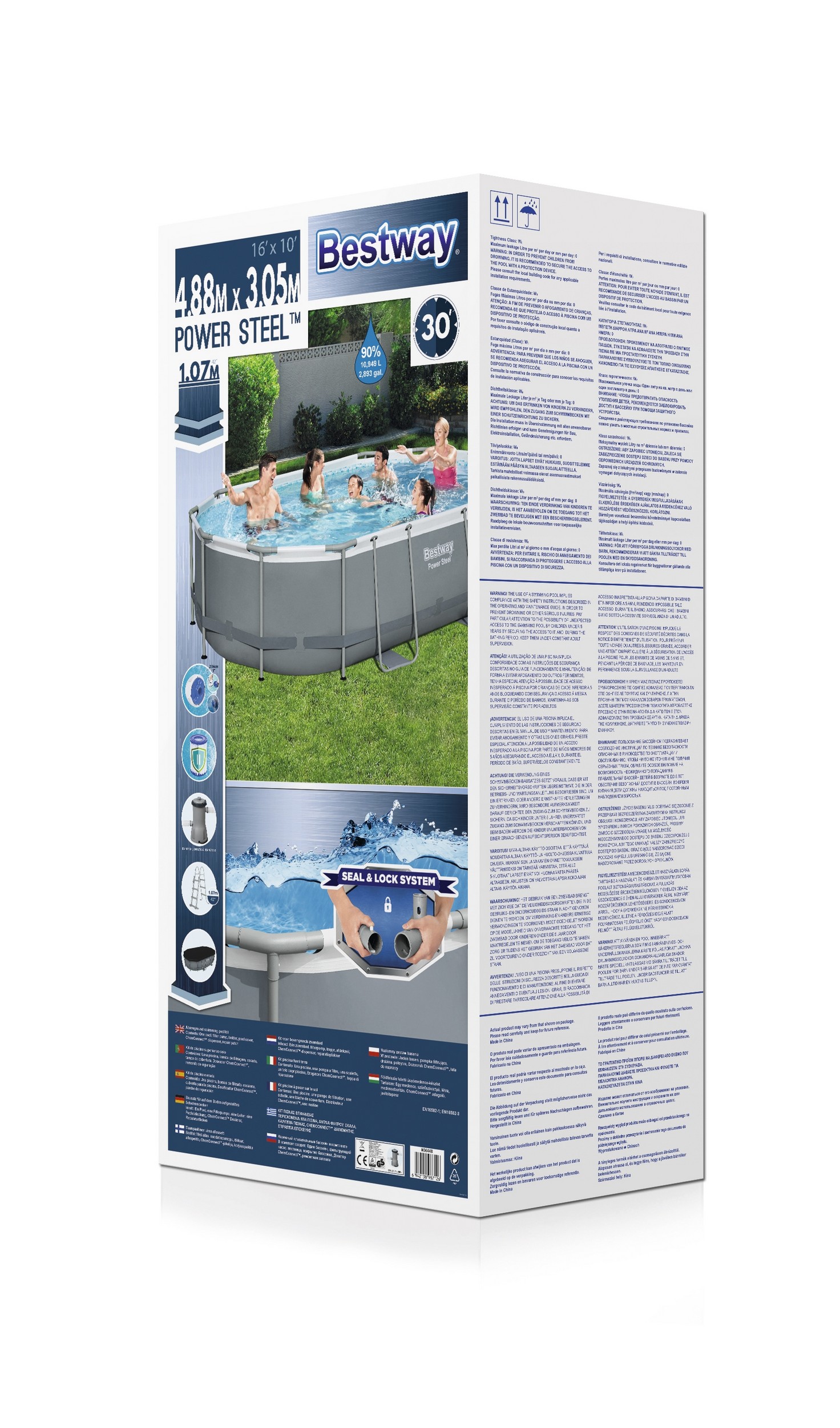 Bestway zwembad steel pro max set ovaal grijs 488 - Afbeelding 9