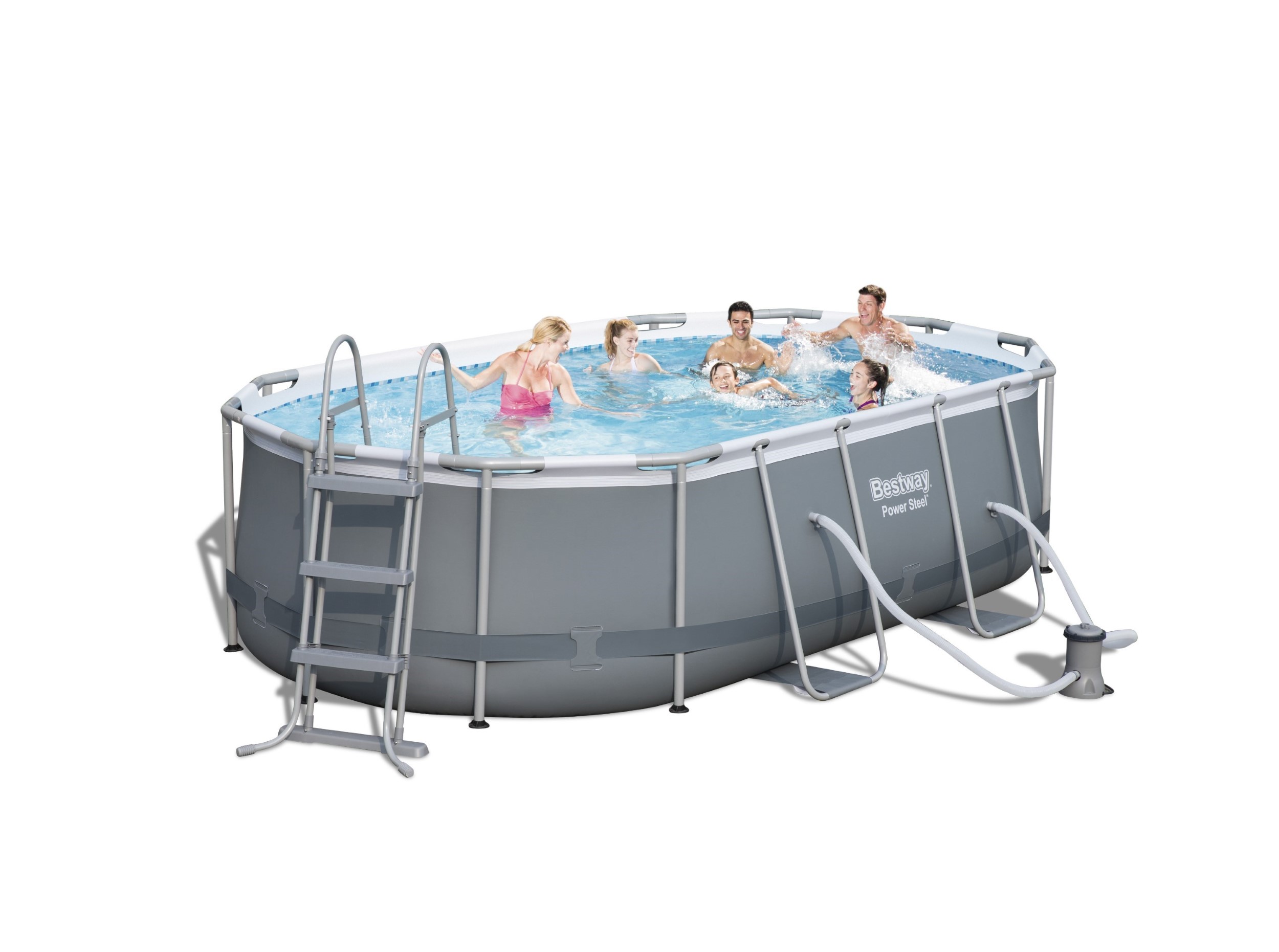 Bestway zwembad steel pro max set ovaal grijs 427 - Afbeelding 7
