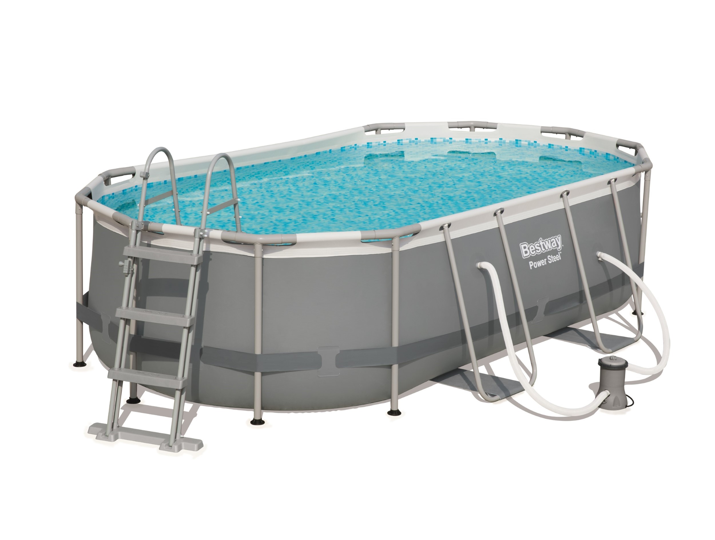 Bestway zwembad steel pro max set ovaal grijs 427 - Afbeelding 8