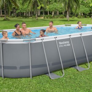 Bestway zwembad steel pro max set ovaal grijs 549