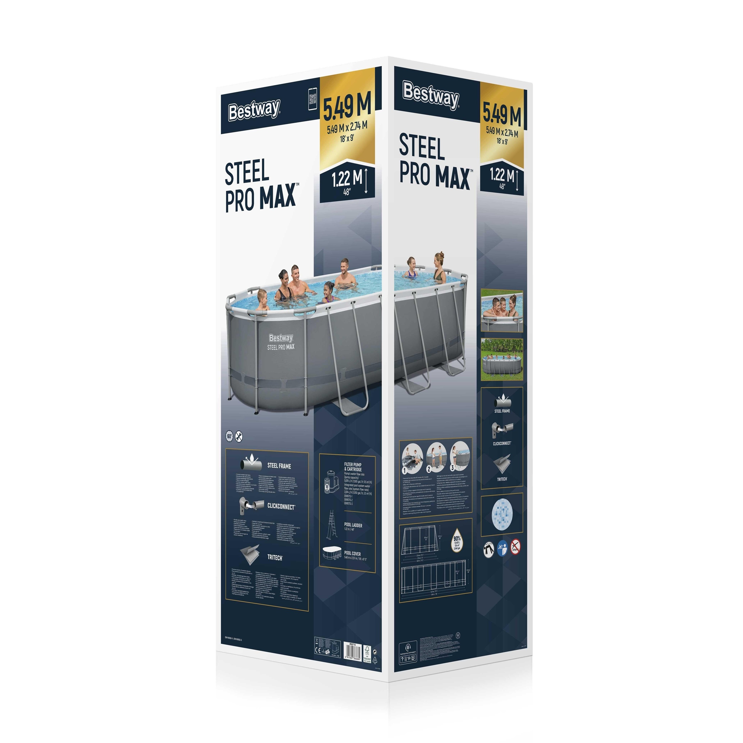 Bestway zwembad steel pro max set ovaal grijs 549 - Afbeelding 11