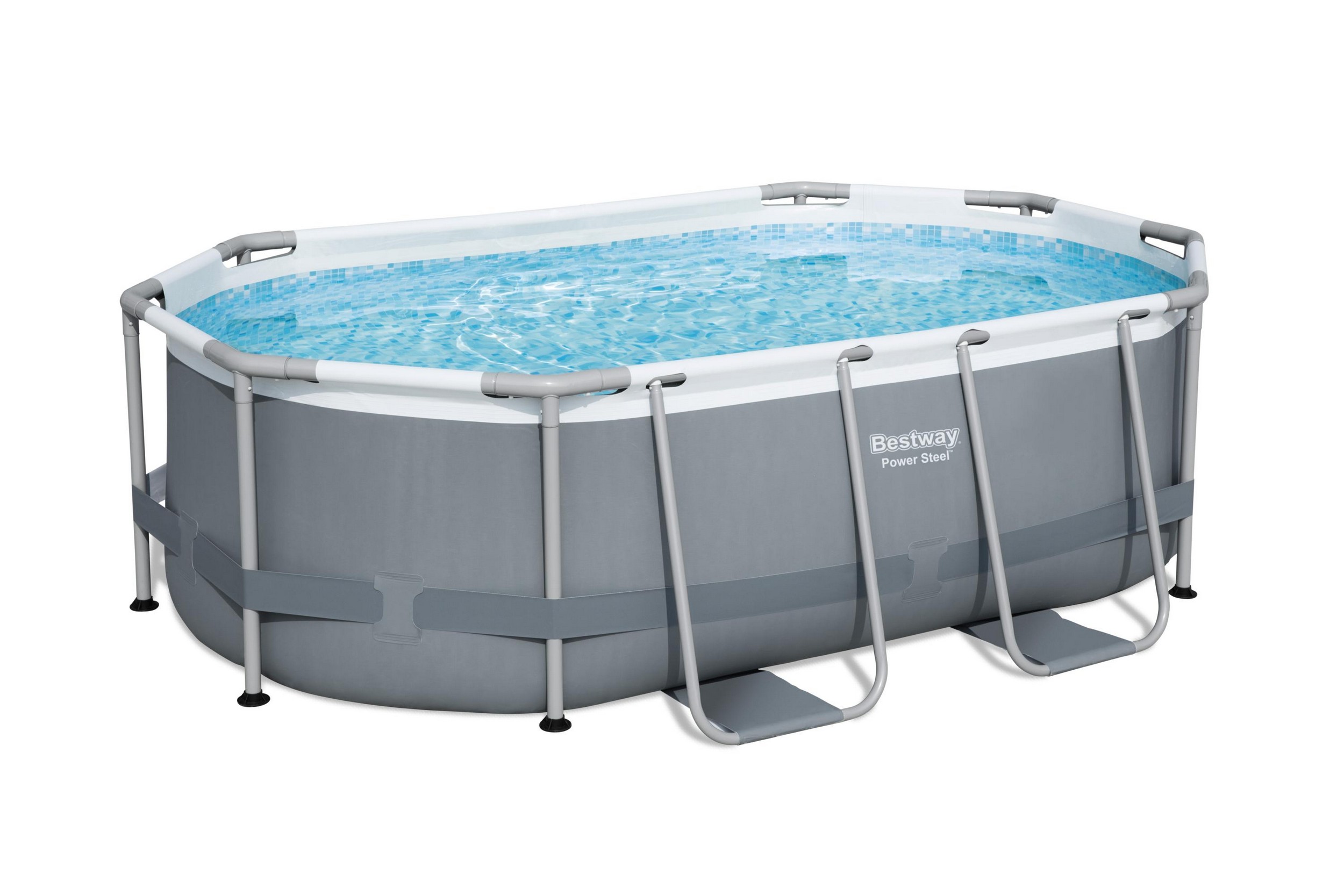 Bestway zwembad steel pro max set ovaal grijs 305 - Afbeelding 2