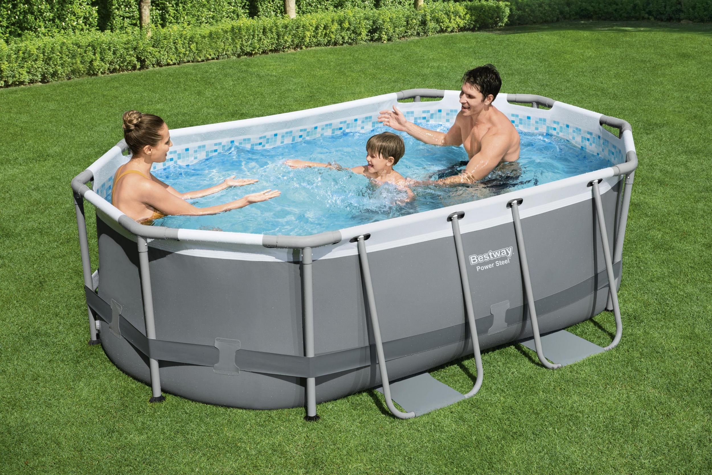 Bestway zwembad steel pro max set ovaal grijs 305